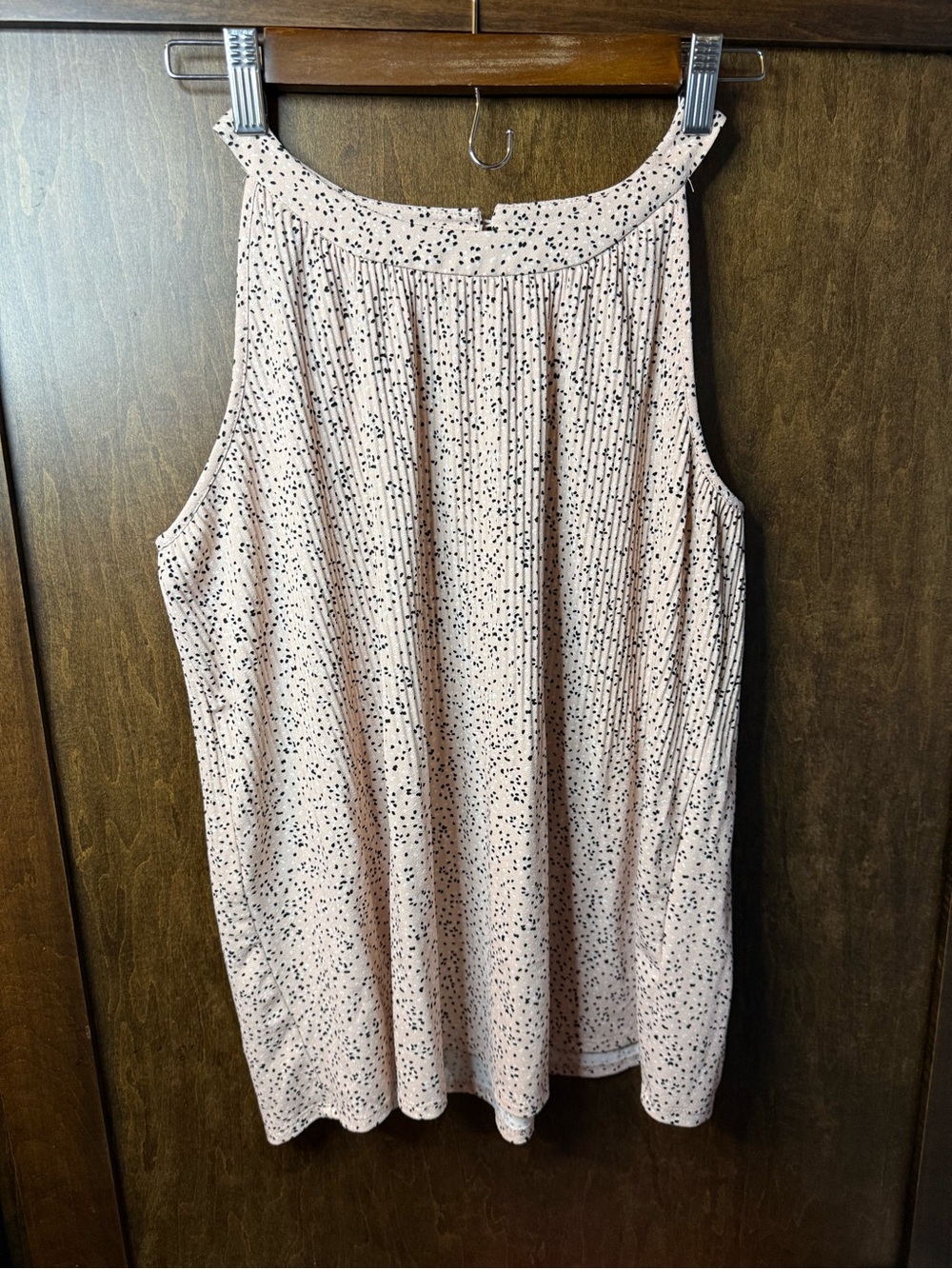Adrianna Papell Light Pink Speckled High-Neck Sleeveless Camisole